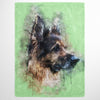 Watercolor Pet Print Fleece Blanket