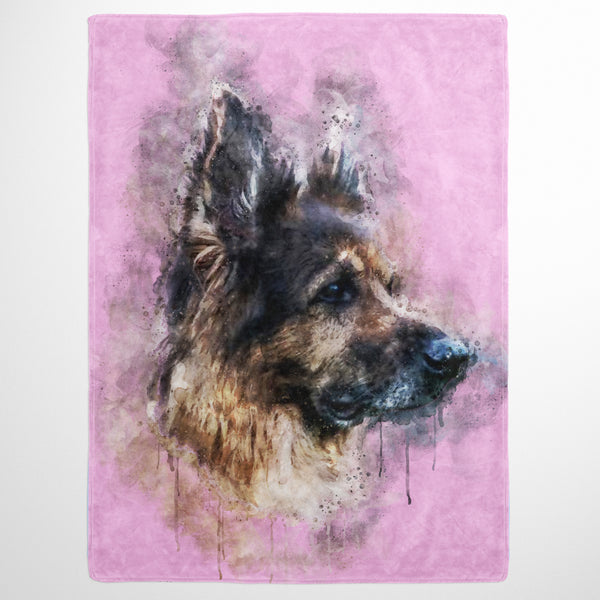 Watercolor Pet Print Fleece Blanket