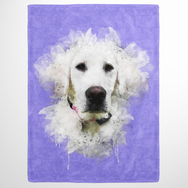 Watercolor Pet Print Fleece Blanket