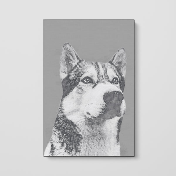 Monochrome Sketch Pet Print Canvas