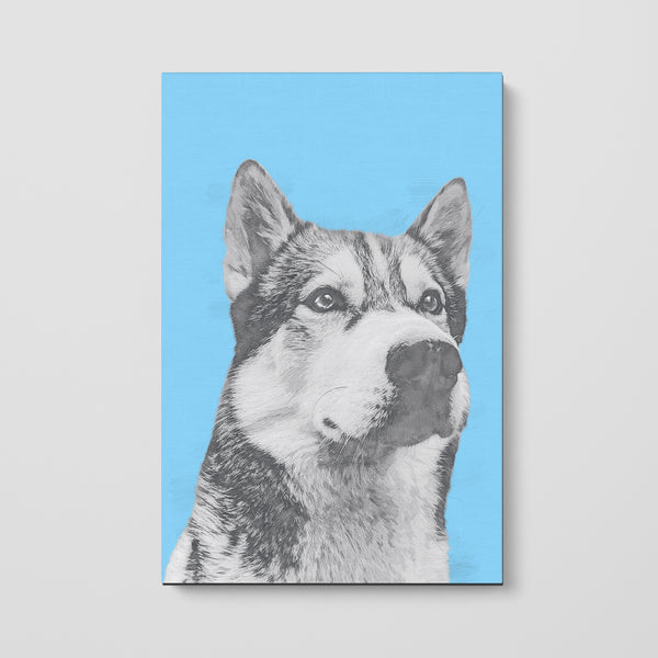 Monochrome Sketch Pet Print Canvas