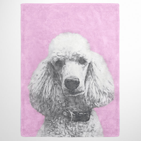 Monochrome Sketch Pet Print Fleece Blanket