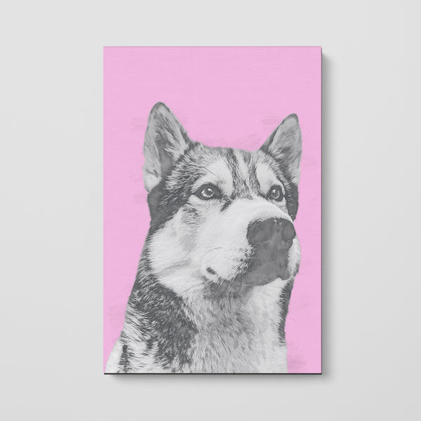 Monochrome Sketch Pet Print Canvas