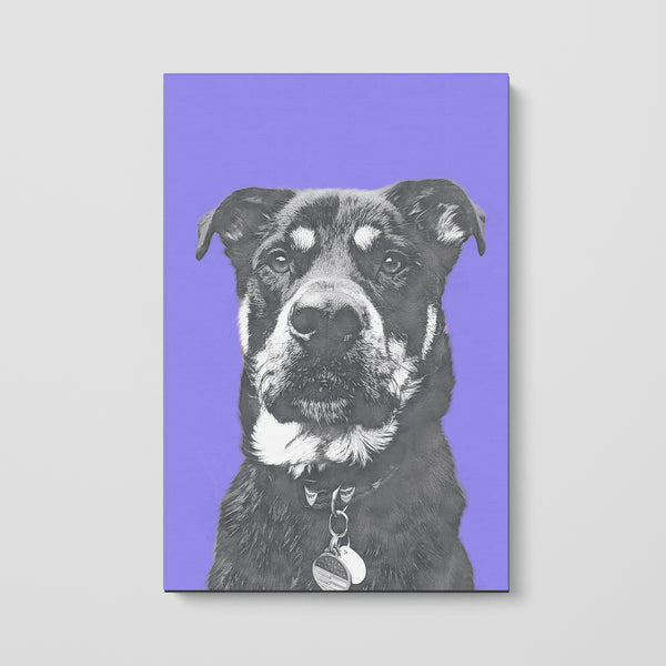 Monochrome Sketch Pet Print Canvas