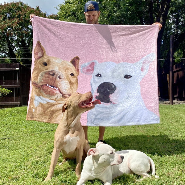 Fashion dog portrait blanket