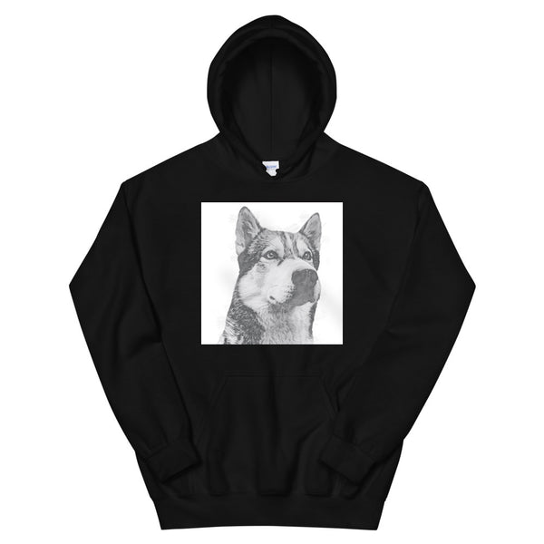 Men's / Women's Monochrome Sketch Pet Print Hoodie (Black)