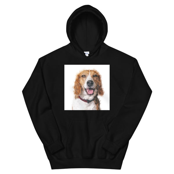 Men's / Women's Color Sketch Pet Print Hoodie (Black)