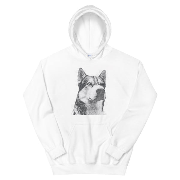 Men's / Women's Monochrome Sketch Pet Print Hoodie (White)