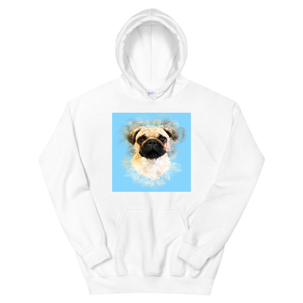 Men's / Women's Watercolor Pet Print Hoodie (White)