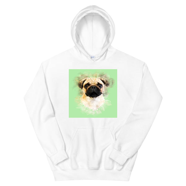 Men's / Women's Watercolor Pet Print Hoodie (White)
