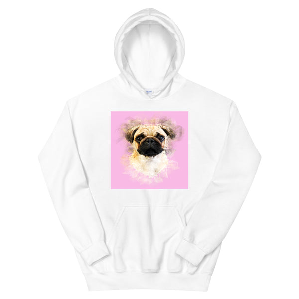 Men's / Women's Watercolor Pet Print Hoodie (White)