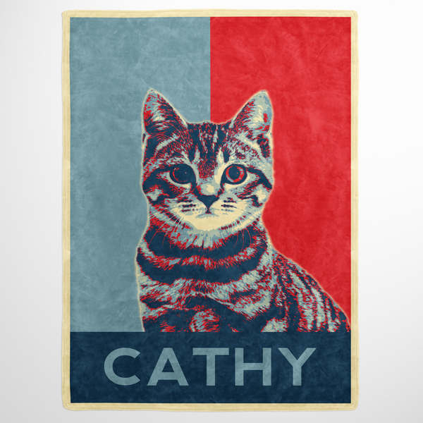 Retro Pet Print Fleece Blanket