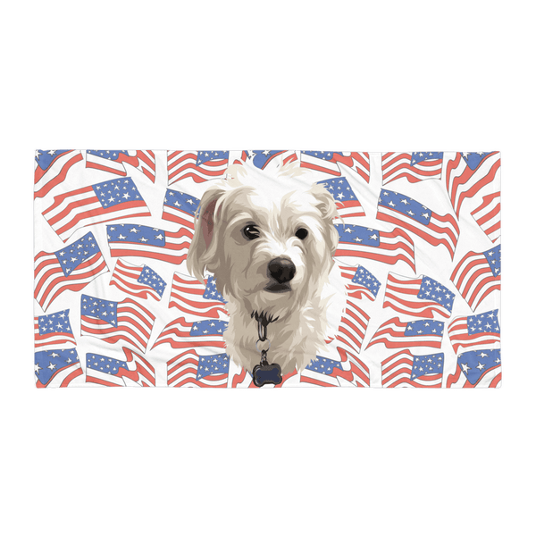 Independence Day Pet Print Beach Towel