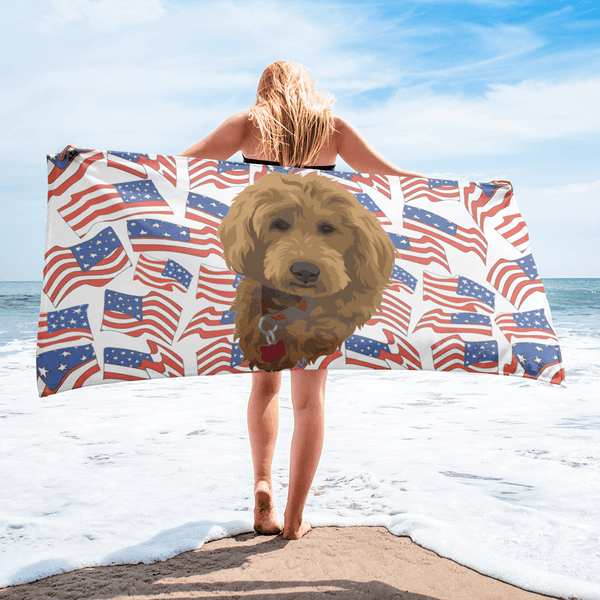 Independence Day Pet Print Beach Towel