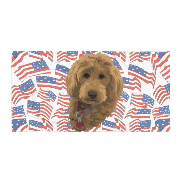 Independence Day Pet Print Beach Towel