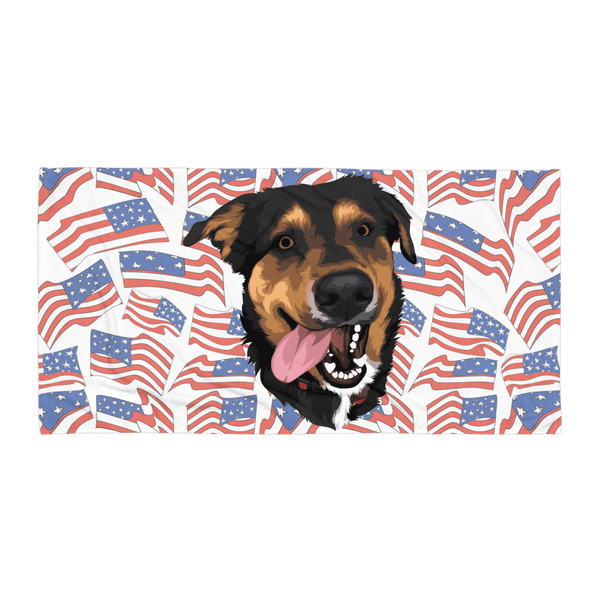Independence Day Pet Print Beach Towel