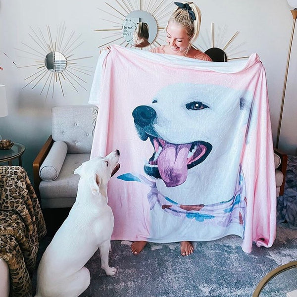 Blanket with pets face sales