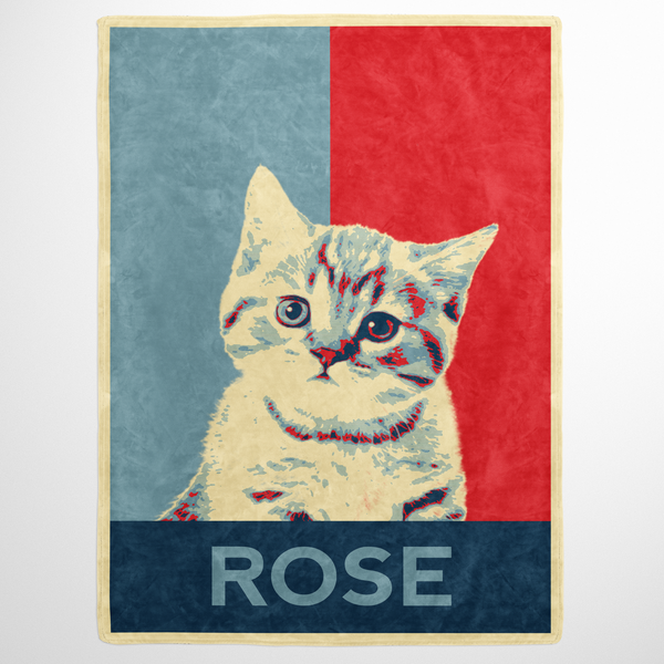 Retro Pet Print Fleece Blanket